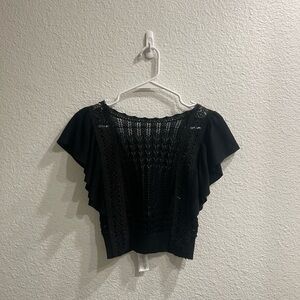 Zara Black Lace Knit Top